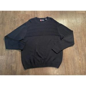 Chaps Navy Blue 100% Cotton Crew Neck Knit Sweater, Sz. XL